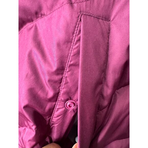 Lands End Down Puffer Vest Women 2X Purple Full Zip Quilted Packable Lightweight - Picture 3 of 4